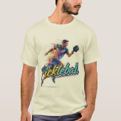 Pickleball Male Player in Motion Tシャツ (正面)
