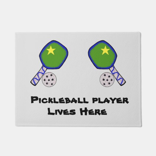 Pickleball mat rug door welcome ドアマット (正面)