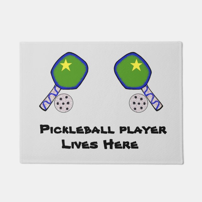 Pickleball mat rug door welcome ドアマット (正面)