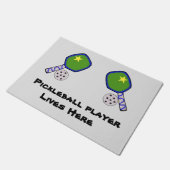 Pickleball mat rug door welcome ドアマット (アングル)