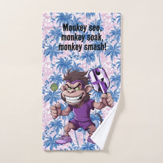 Pickleball Monkey Business, Court Edition ハンドタオル (ハンドタオル)