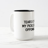 Pickleball Mug Funny Tears Of My Opponents Gift ツートーンマグカップ (正面左)
