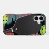 Pickleball Neon Paddle Motion Case iPhone 16ケース (裏面横)