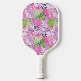 Pickleball Paddle : 抽象的な葉 (ピンク/パープル) ピックルボールラケット