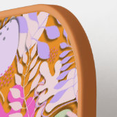 Pickleball Paddle : Abstract Leaves (orange/yelow) ピックルボールラケット (左詳細)
