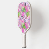 Pickleball Paddle : Abstract Leaves (pink/purple) ピックルボールラケット (左)