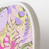 Pickleball Paddle : Abstract Leaves (yellow/blue) ピックルボールラケット (左詳細)