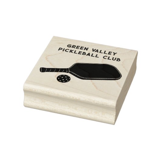 Pickleball Paddle and Ball with Custom Text ラバースタンプ (スタンプ)