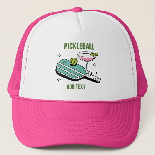 Pickleball Paddle and Cocktail キャップ (正面)