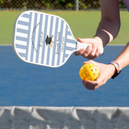 Pickleball Paddle Cute Blue Stripe Graduation  ピックルボールラケット