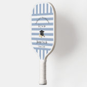 Pickleball Paddle Cute Blue Stripe Graduation  ピックルボールラケット (左)
