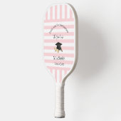 Pickleball Paddle Cute Graduation Pink Stripe ピックルボールラケット (左)