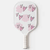 Pickleball Paddle Cute Pink Hearts  ピックルボールラケット (正面)