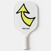 Pickleball Paddle Cute Yellow Arrow ピックルボールラケット (正面)