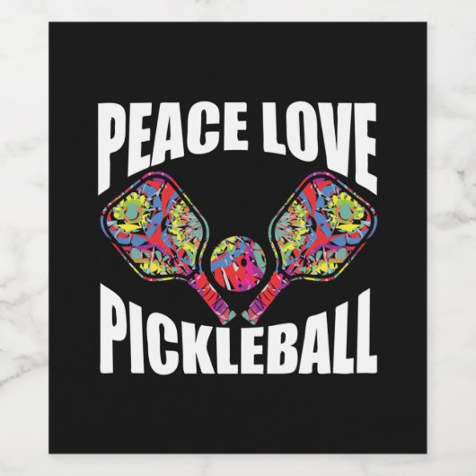 Pickleball Paddle Design ワインラベル (シングルラベル)