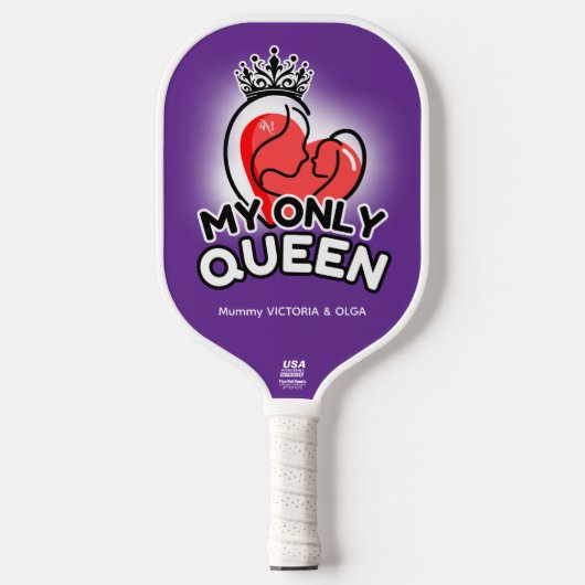 Pickleball Paddle : My Only Queen (purple/green) ピックルボールラケット (正面)
