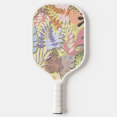 Pickleball Paddle : Organic Leaves (blue/yellow) ピックルボールラケット (裏面)