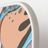 Pickleball Paddle : Organic Leaves (blue/yellow) ピックルボールラケット (左詳細)