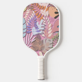 Pickleball Paddle : Organic Leaves (pink/grey) ピックルボールラケット