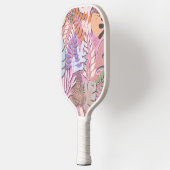 Pickleball Paddle : Organic Leaves (pink/grey) ピックルボールラケット (左)