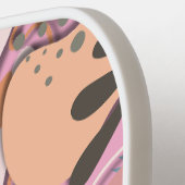 Pickleball Paddle : Organic Leaves (pink/grey) ピックルボールラケット (左詳細)