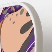 Pickleball Paddle : Organic Leaves (purple/grey) ピックルボールラケット (左詳細)