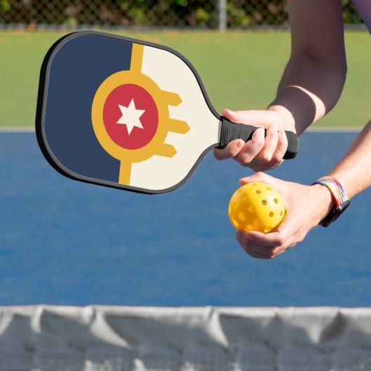 Pickleball Paddle with flag of Tulsa City, USA ピックルボールラケット (インサイチュ)