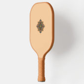 Pickleball Paddle with geometric peachy mandala ピックルボールラケット (左)