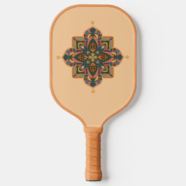 Pickleball Paddle with geometric peachy mandala ピックルボールラケット