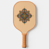 Pickleball Paddle with geometric peachy mandala ピックルボールラケット (裏面)