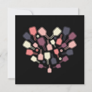  Pickleball Paddles Heart サンキューカード