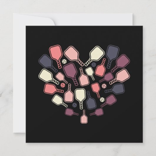  Pickleball Paddles Heart サンキューカード (正面)