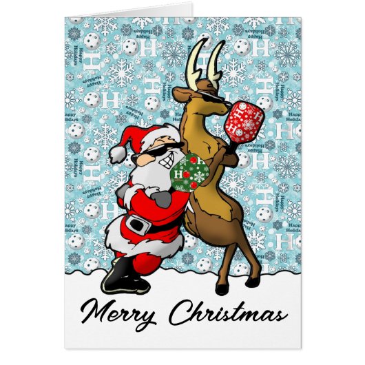 Pickleball Partners Christmas Santa and Reindeer (正面)