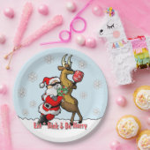 Pickleball Party Santa Reindeer Snowflakes ペーパープレート (パーティー)