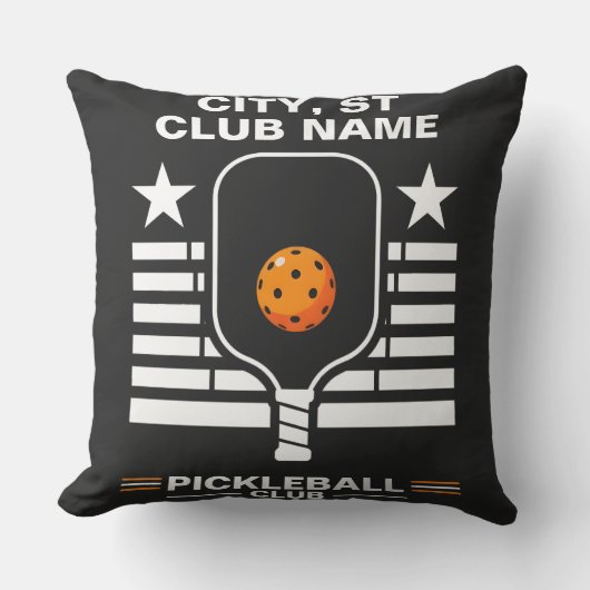 Pickleball Personalized Name Pickleball Club クッション (正面)