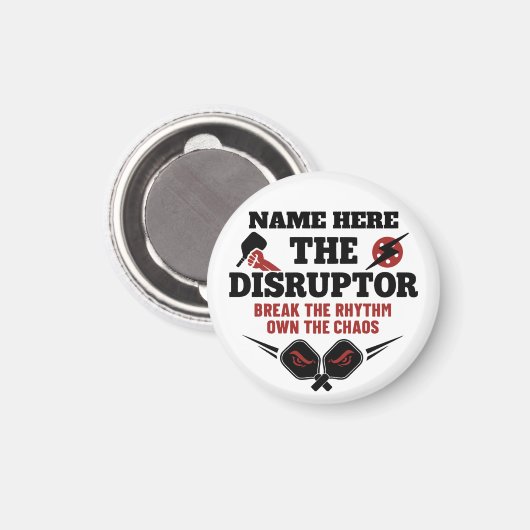 Pickleball Personalized Name The Disruptor マグネット (正面/裏面)
