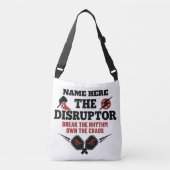 Pickleball Personalized Name The Disruptor Button クロスボディバッグ (正面)