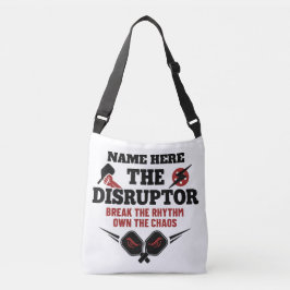 Pickleball Personalized Name The Disruptor Button クロスボディバッグ