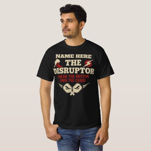 Pickleball Personalized Name The Disruptor T-Shirt Tシャツ (正面フル)