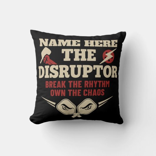 Pickleball Personalized Name The Disruptor Towel クッション (正面)