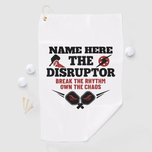 Pickleball Personalized Name The Disruptor Towel ゴルフタオル (インサイチュ)