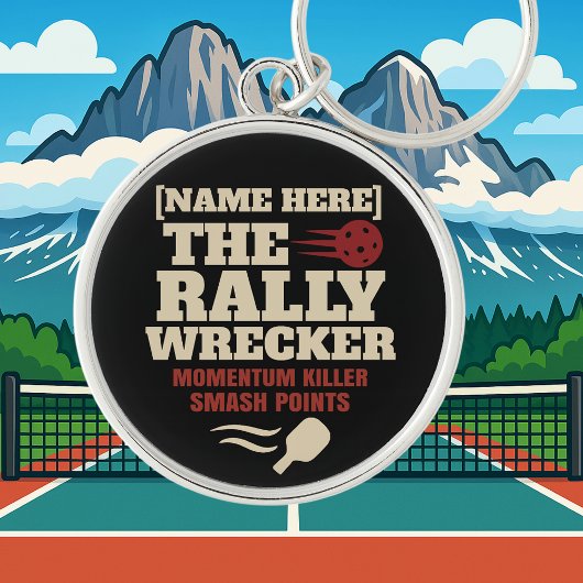 Pickleball Personalized Name THE RALLY WRECKER キーホルダー