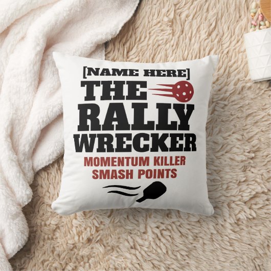 Pickleball Personalized Name The Rally Wrecker  クッション (ブランケット)