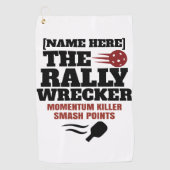 Pickleball Personalized Name The Rally Wrecker ゴルフタオル (正面)