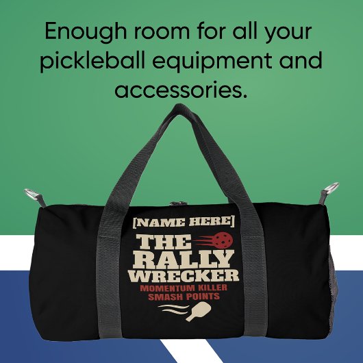 Pickleball Personalized Name THE RALLY WRECKER ダッフルバッグ