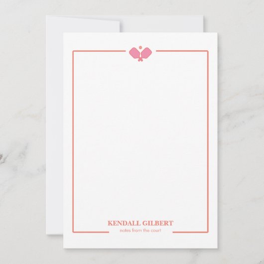 Pickleball Personalized Notecard | Custom Name ノートカード (正面)