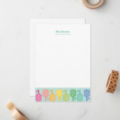 Pickleball Personalized Stationery Note Card  ノートカード (正面/裏面インサイチュ)