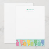 Pickleball Personalized Stationery Note Card  ノートカード (正面/裏面)