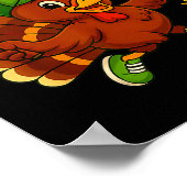 Pickleball pickle ball turkey thanksgiving fall ポスター (角)