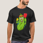 Pickleball Pickle Paddle Cucumber Player Vegan Tシャツ (正面)